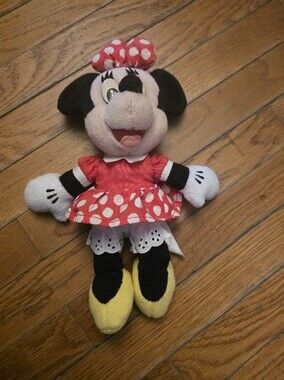 Disney Minnie Mouse Plush 10 Inches Red Dress With White Dots Plush Used